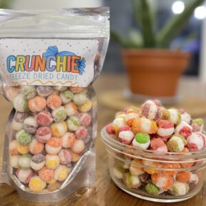 A bag of freeze dried extreme sour crunch from Crunchie Freeze Dried